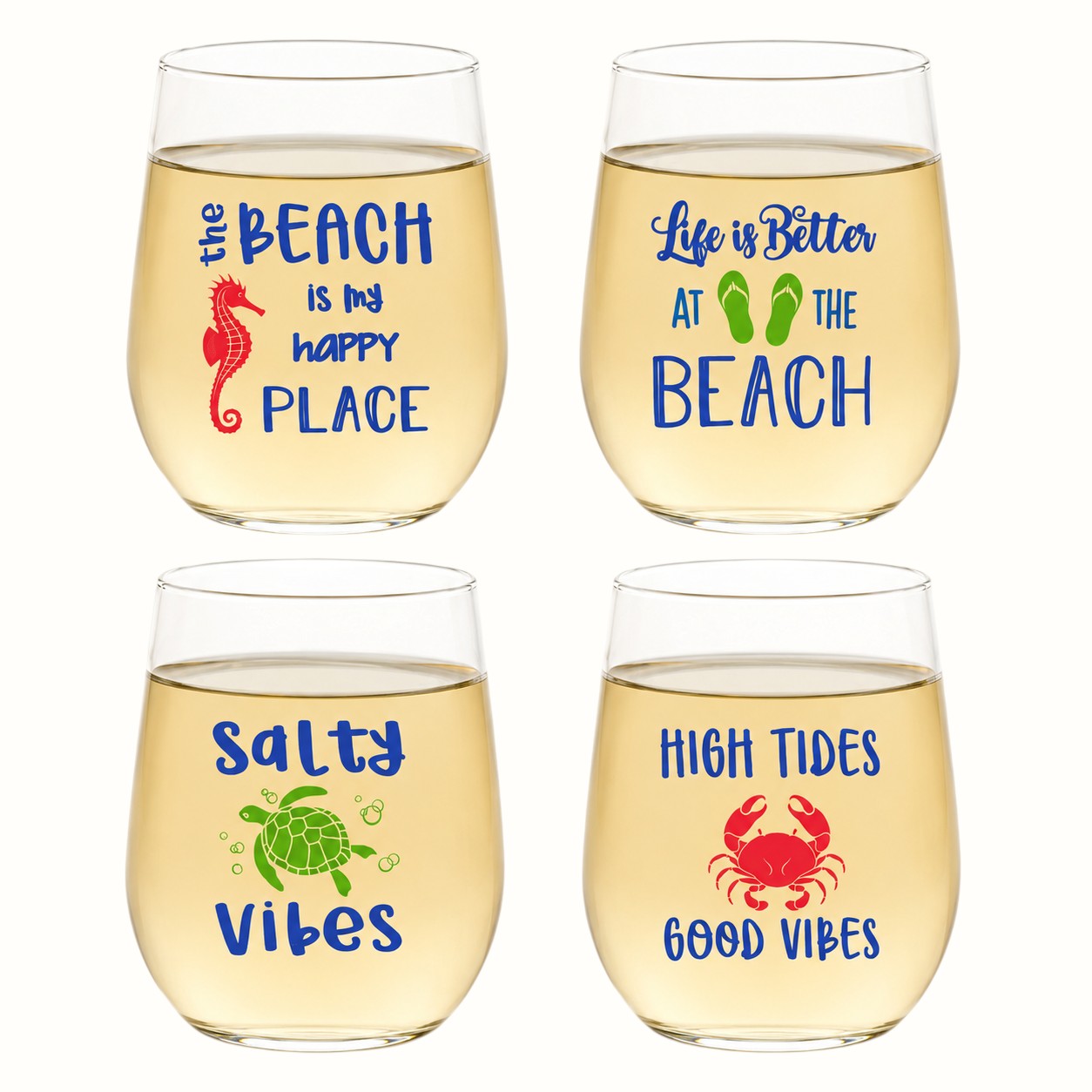 wine-oh! / beach life wine tumblers (2pk)