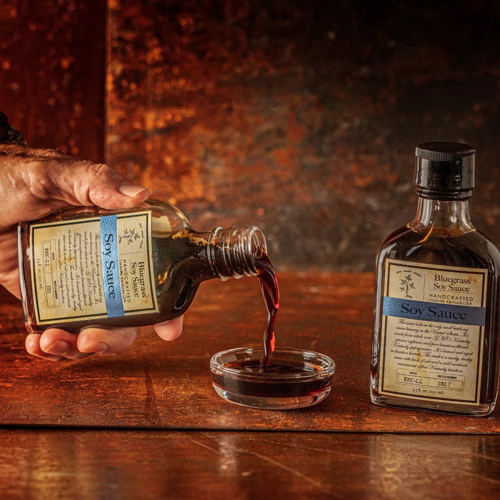bourbon barrel foods / bluegrass soy sauce flask 3.8oz (ky)