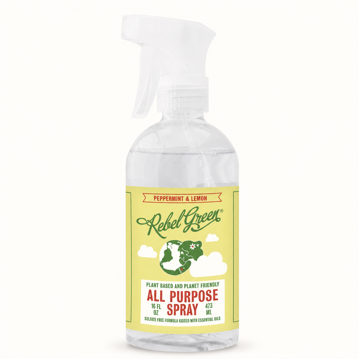 rebel green / peppermint & lemon all purpose spray 16oz (wi)