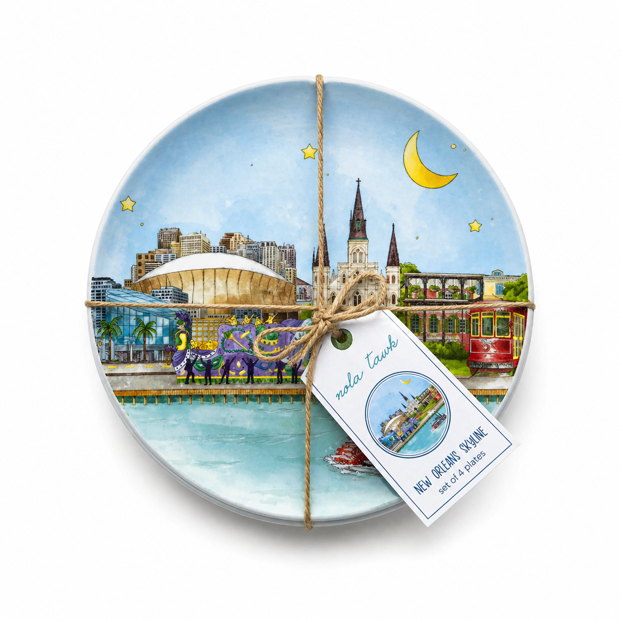 Nola Tawk / New Orleans Skyline Dessert Plates