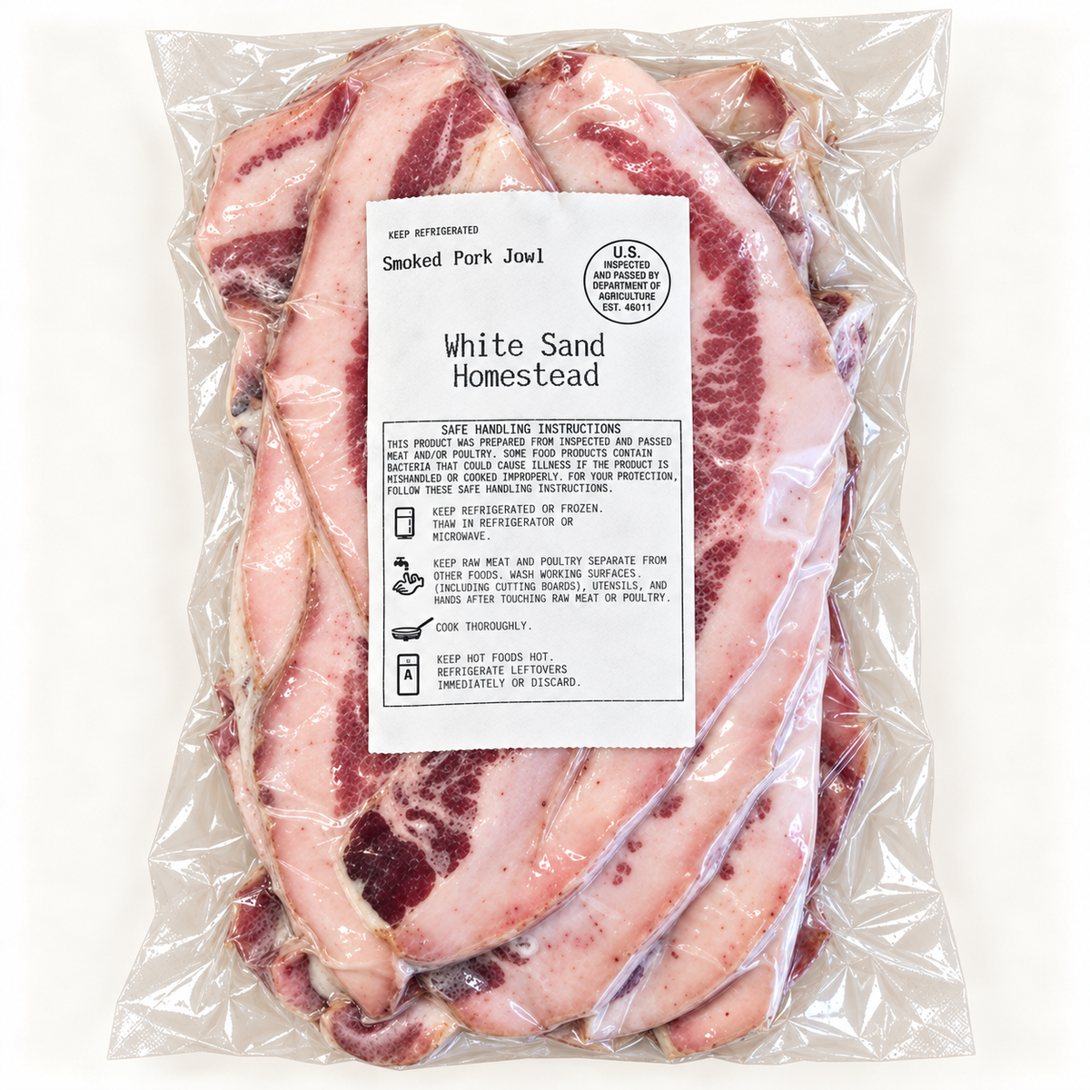 whitesand homestead permaculture farm / smoked pork jowl ~1lb