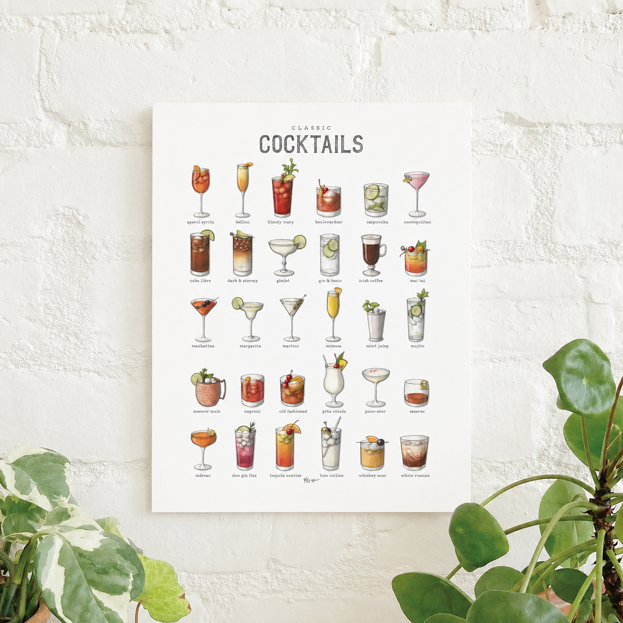 Yeesan Loh / Cocktails Chart Print