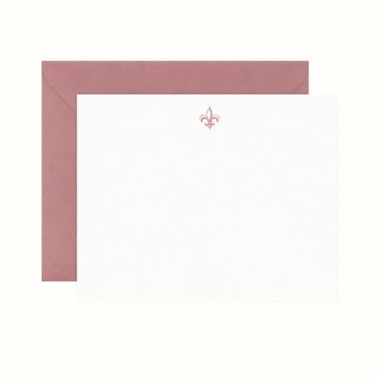 lionheart prints / dusty rose fleur de lis stationary set (8)