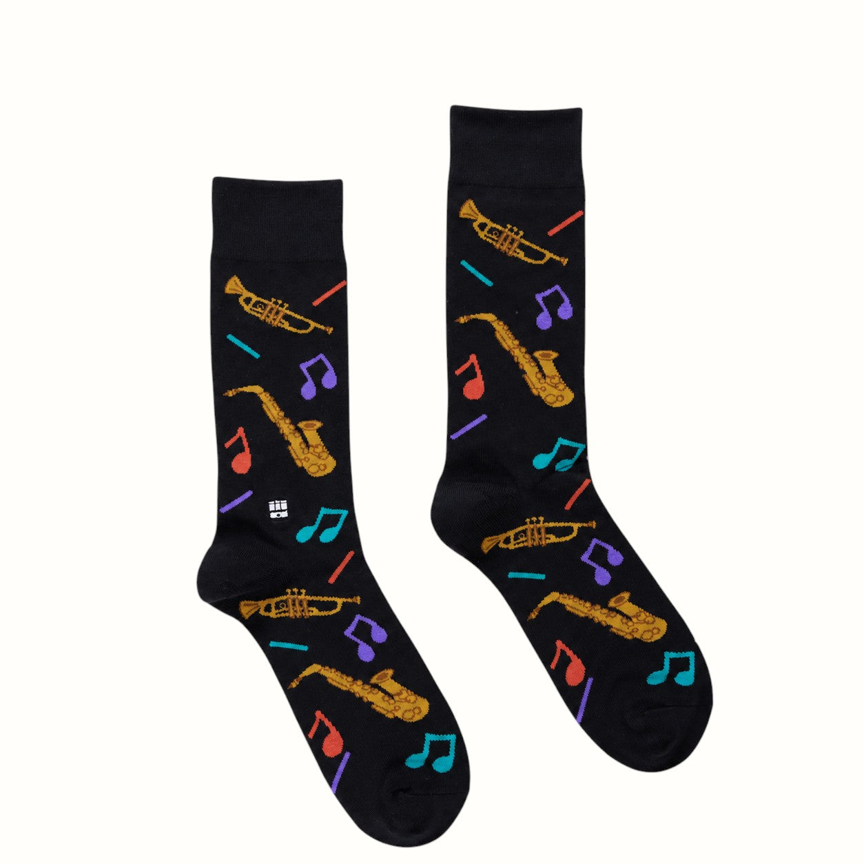 bonfolk / jazz double cuff combed cotton socks