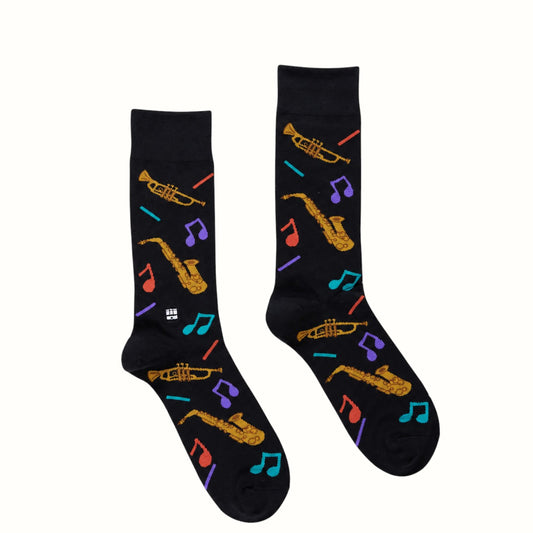 bonfolk / jazz double cuff combed cotton socks