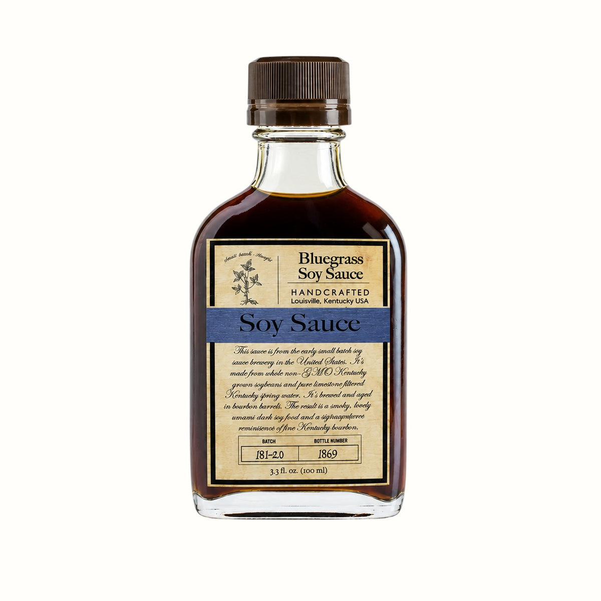 bourbon barrel foods / bluegrass soy sauce flask 3.8oz (ky)