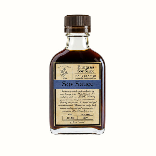 bourbon barrel foods / bluegrass soy sauce flask 3.8oz (ky)