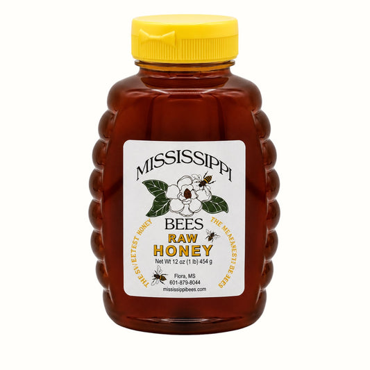 mississippi bees honey / raw honey bottle 12oz (ms)