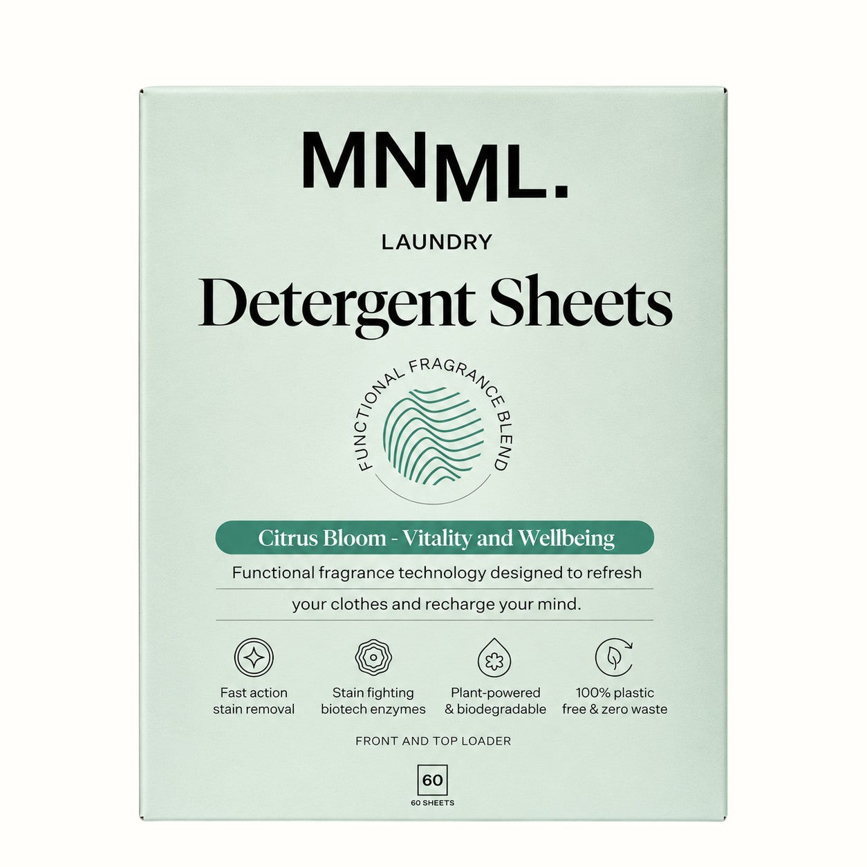 mnml / citrus vitality + wellbeing detergent sheets (va)