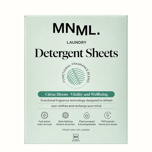 mnml / citrus vitality + wellbeing detergent sheets (va)