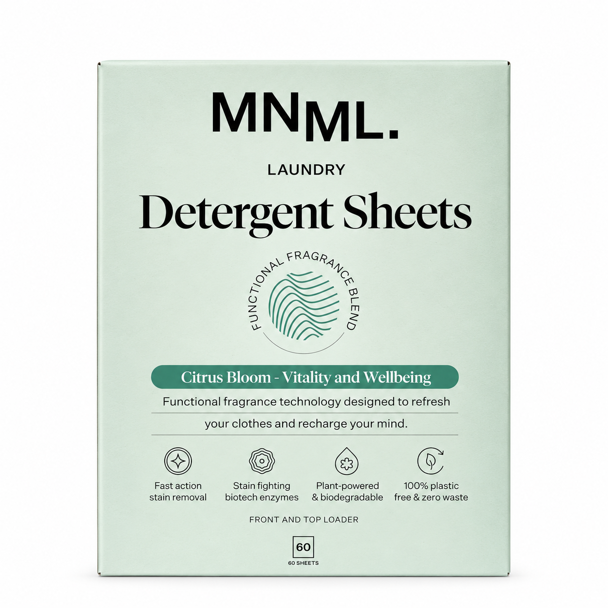 mnml / citrus vitality + wellbeing detergent sheets (va)