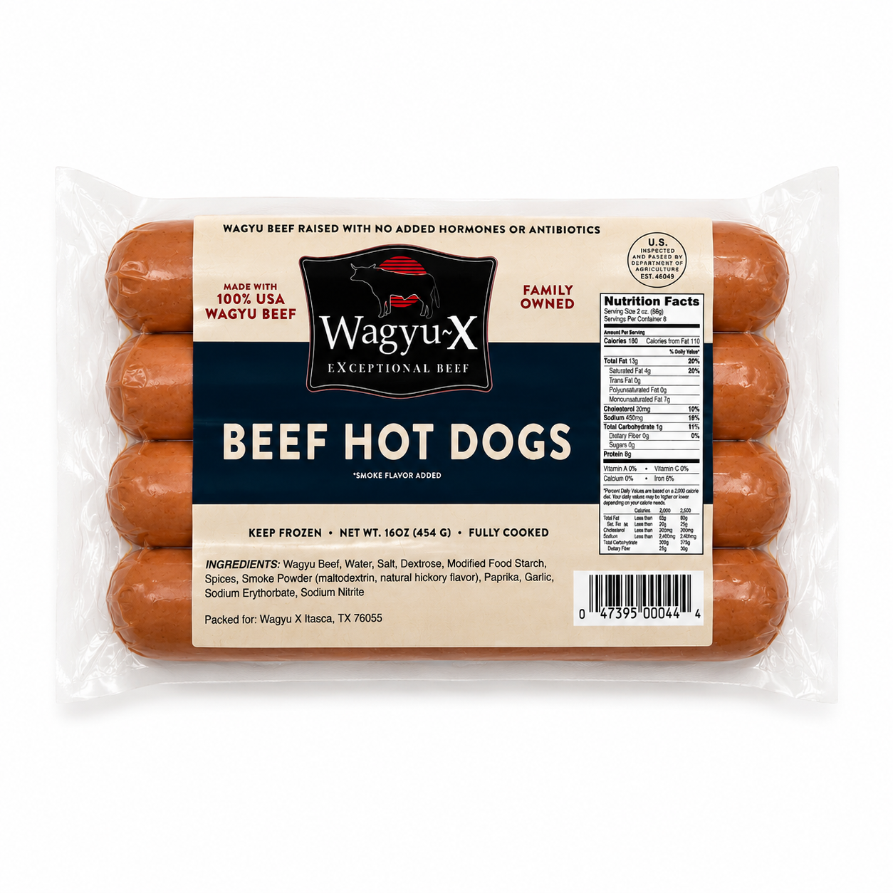 wagyu~x / wagyu hot dogs uncured 16oz (tx)
