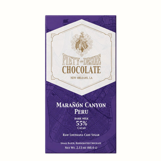 piety and desire / 55% dark milk marañón chocolate bar