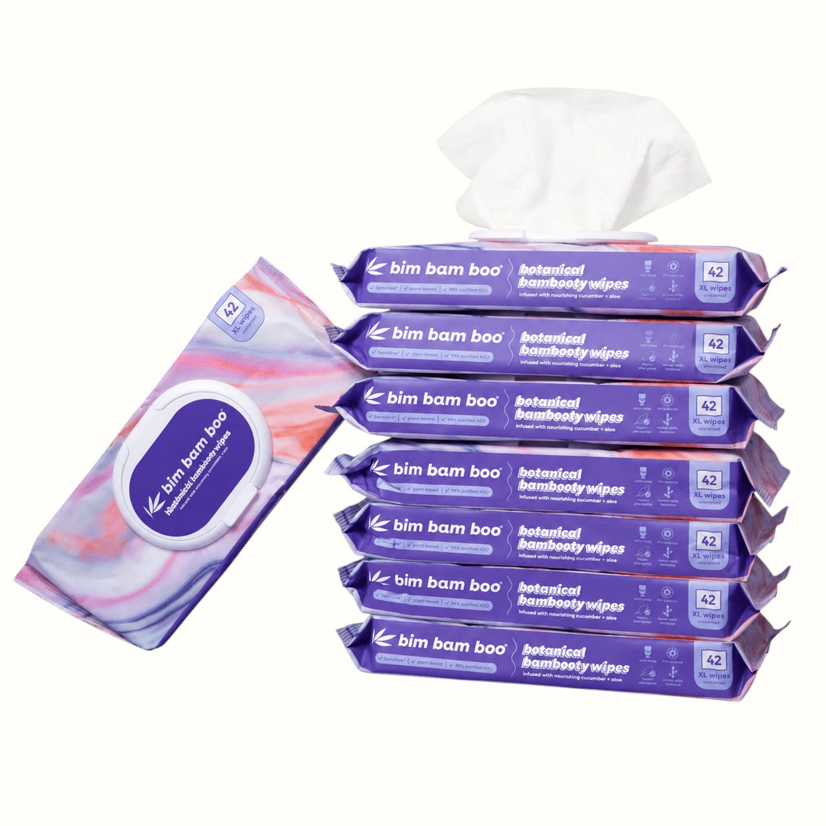 bim bam boo / flushable bamboo wipes 42ct (mn)