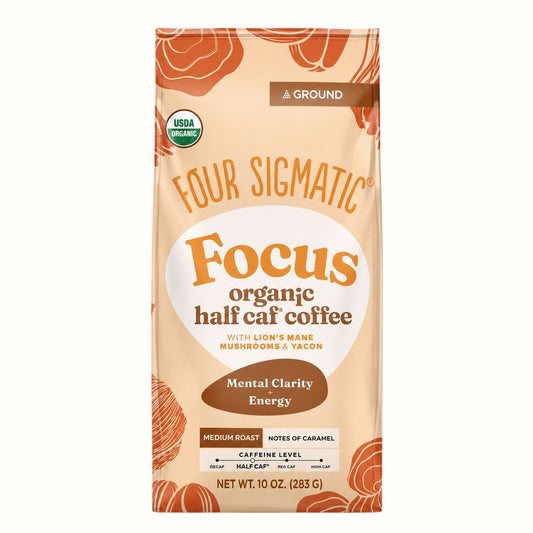 four sigmatic / organic medium roast mental clarity + energy ground coffee 10oz (ca)