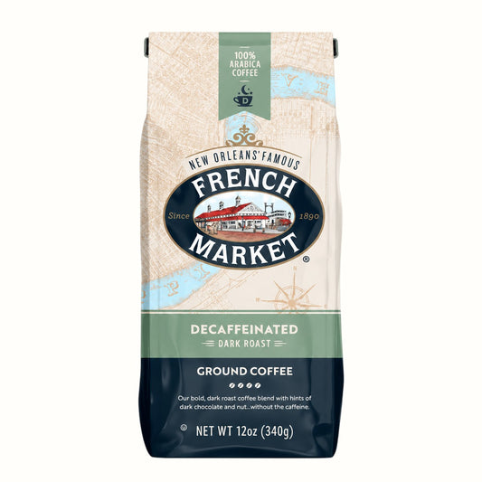 french market coffee / decaf blend ground dark roast 12oz