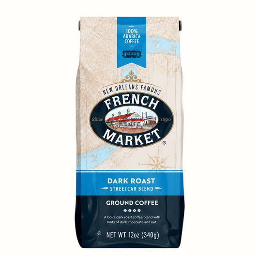 french market coffee / dark roast ground coffee 12oz