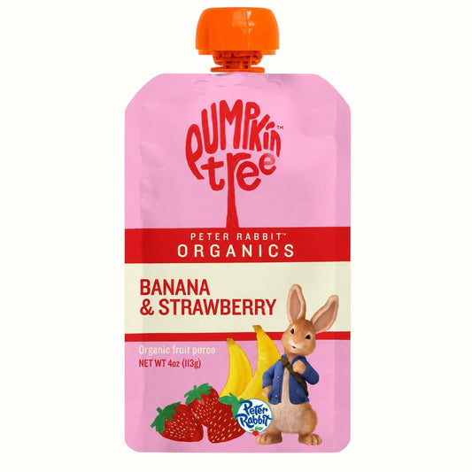 peter rabbit organics / strawberry banana puree 4.4oz (or)