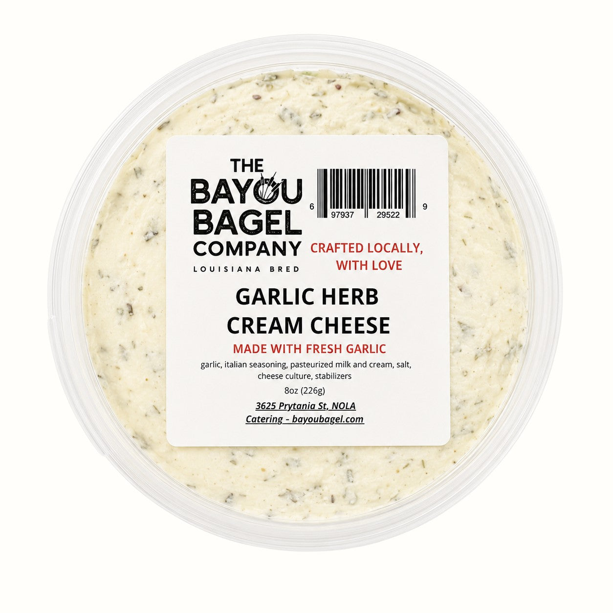 the bayou bagel company / garlic herb cream cheese