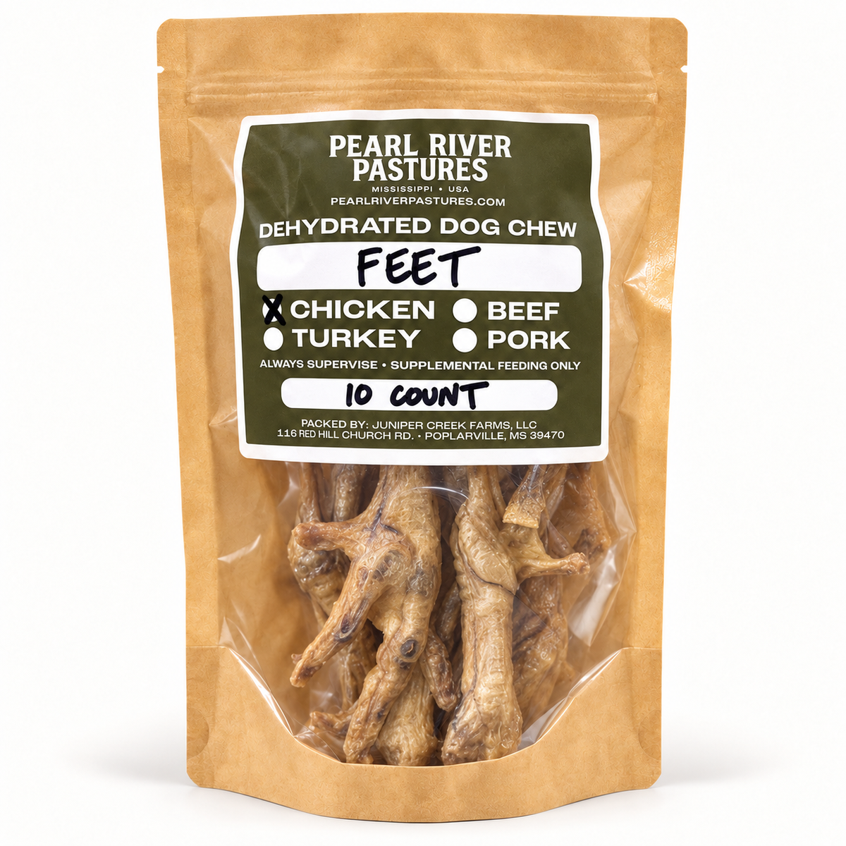 pearl river pastures / dehydrated chicken feet 10ct