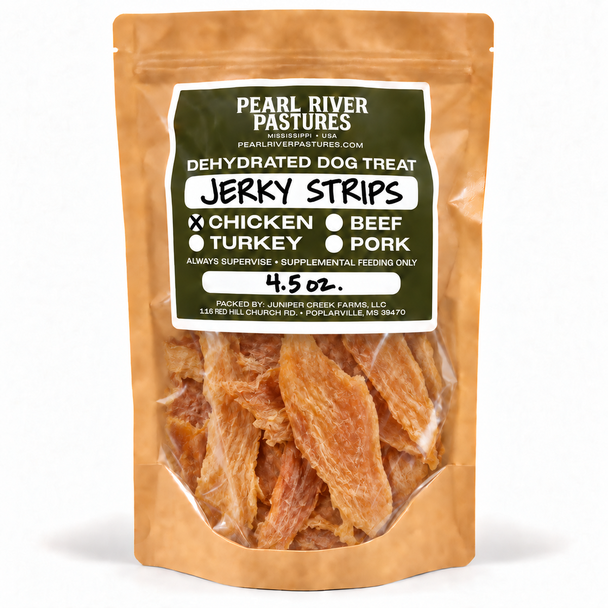 pearl river pastures / chicken jerky strips 4.5oz