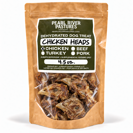 pearl river pastures / dehydrated chicken heads 4.5oz