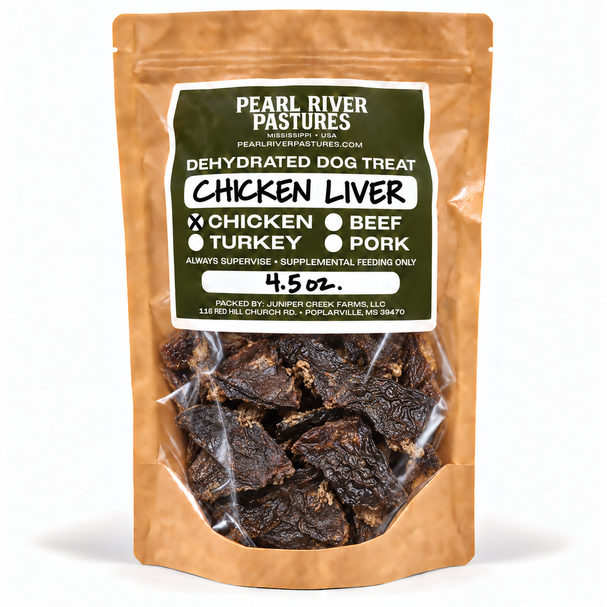 pearl river pastures / dehydrated chicken liver 4.5oz
