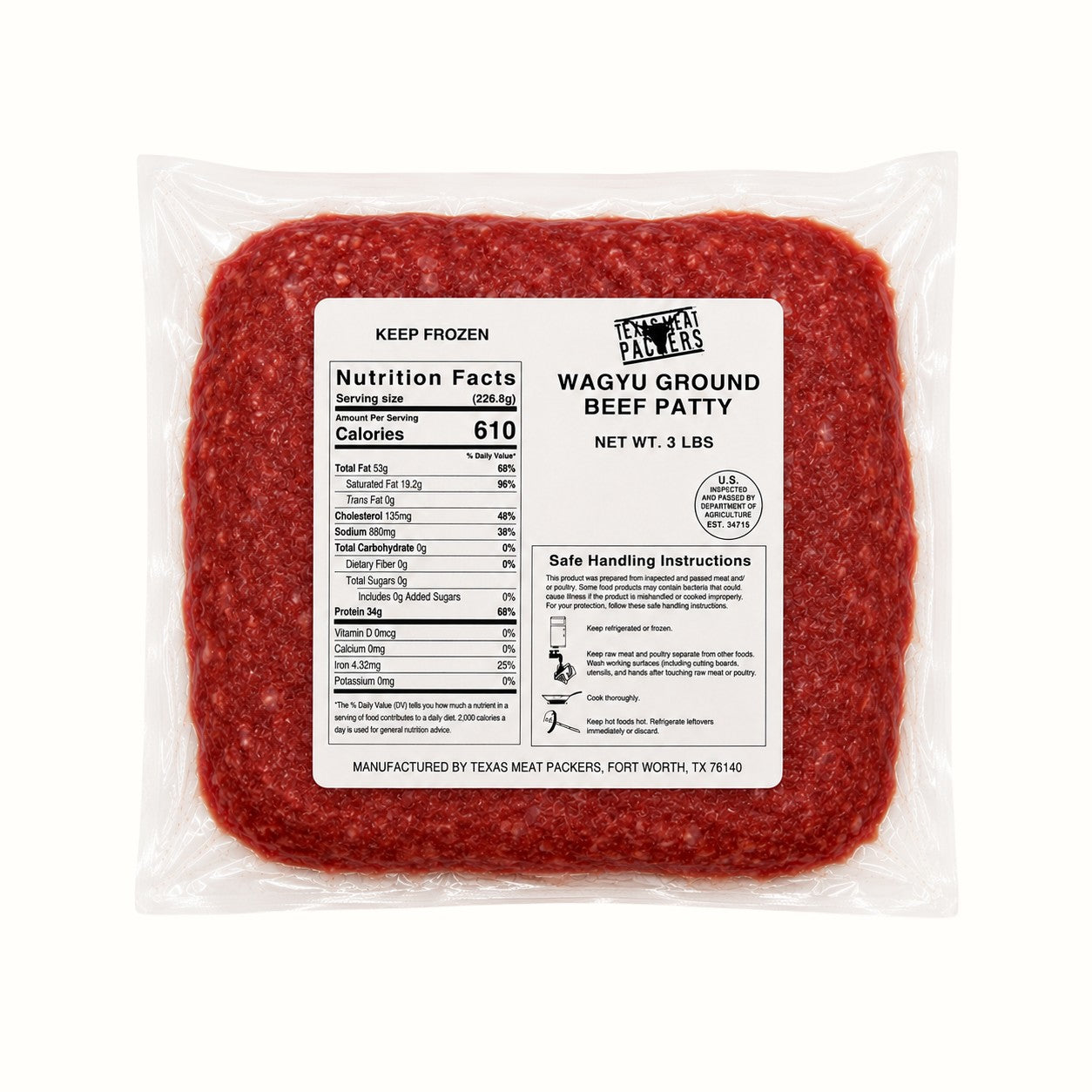 wagyu~x / wagyu burger patties 3lb (tx)
