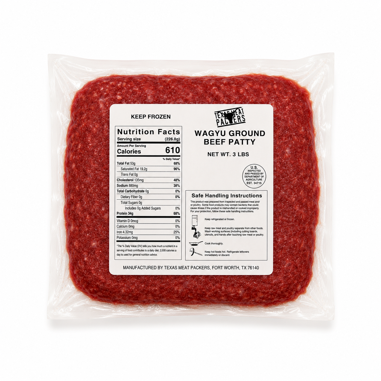 wagyu~x / wagyu burger patties 3lb (tx)