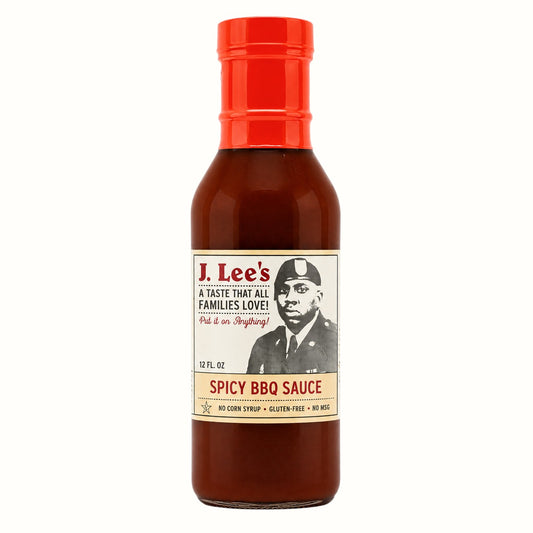 j. lee's gourmet bbq sauce / spicy or low sugar bbq sauce 12oz (ms)