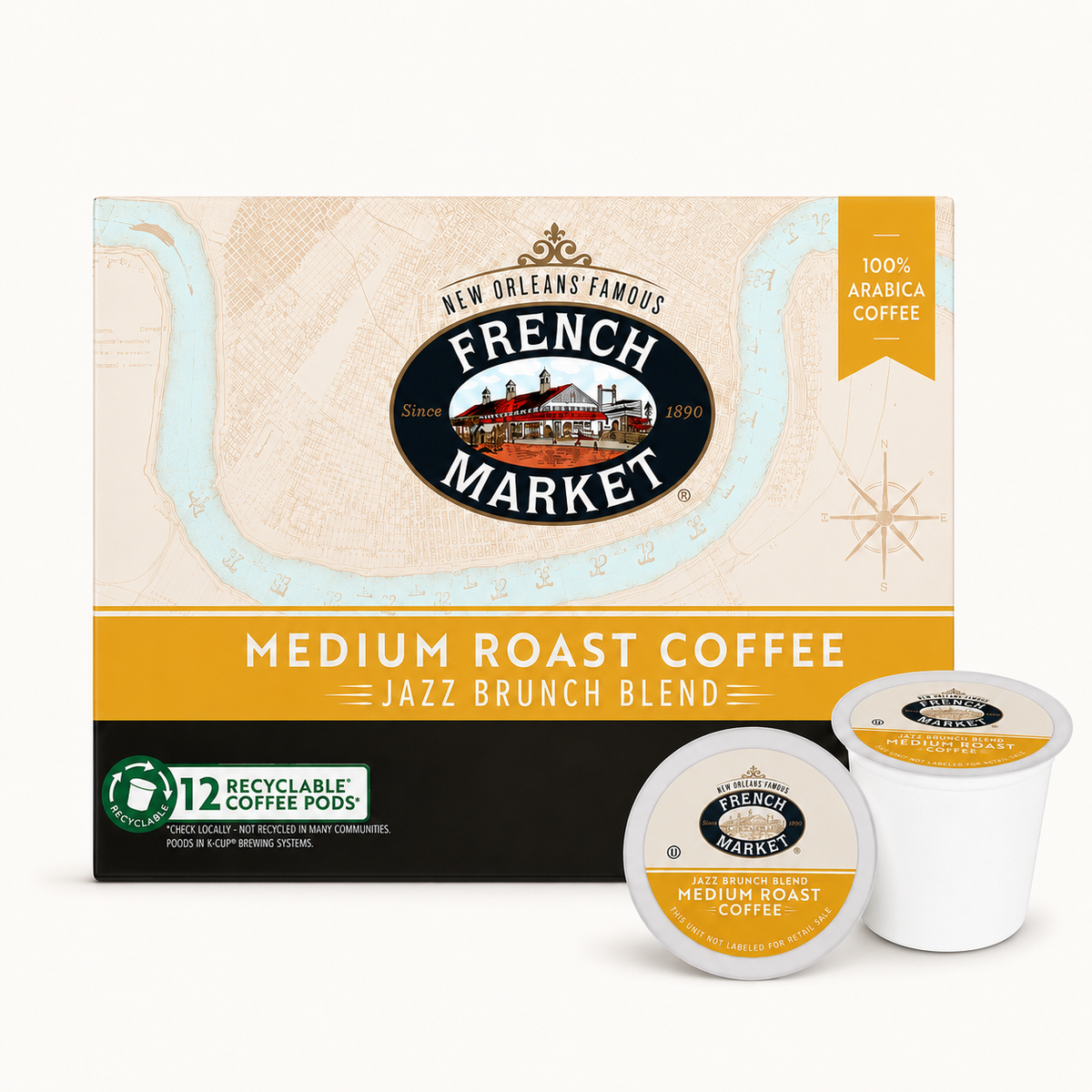 french market coffee / medium roast  ground coffee 12oz