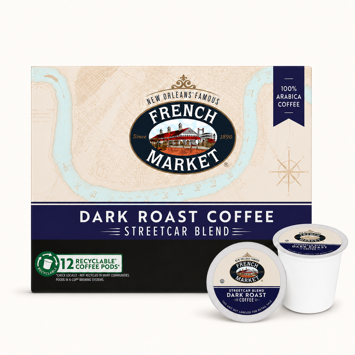 french market coffee / dark roast ground coffee 12oz