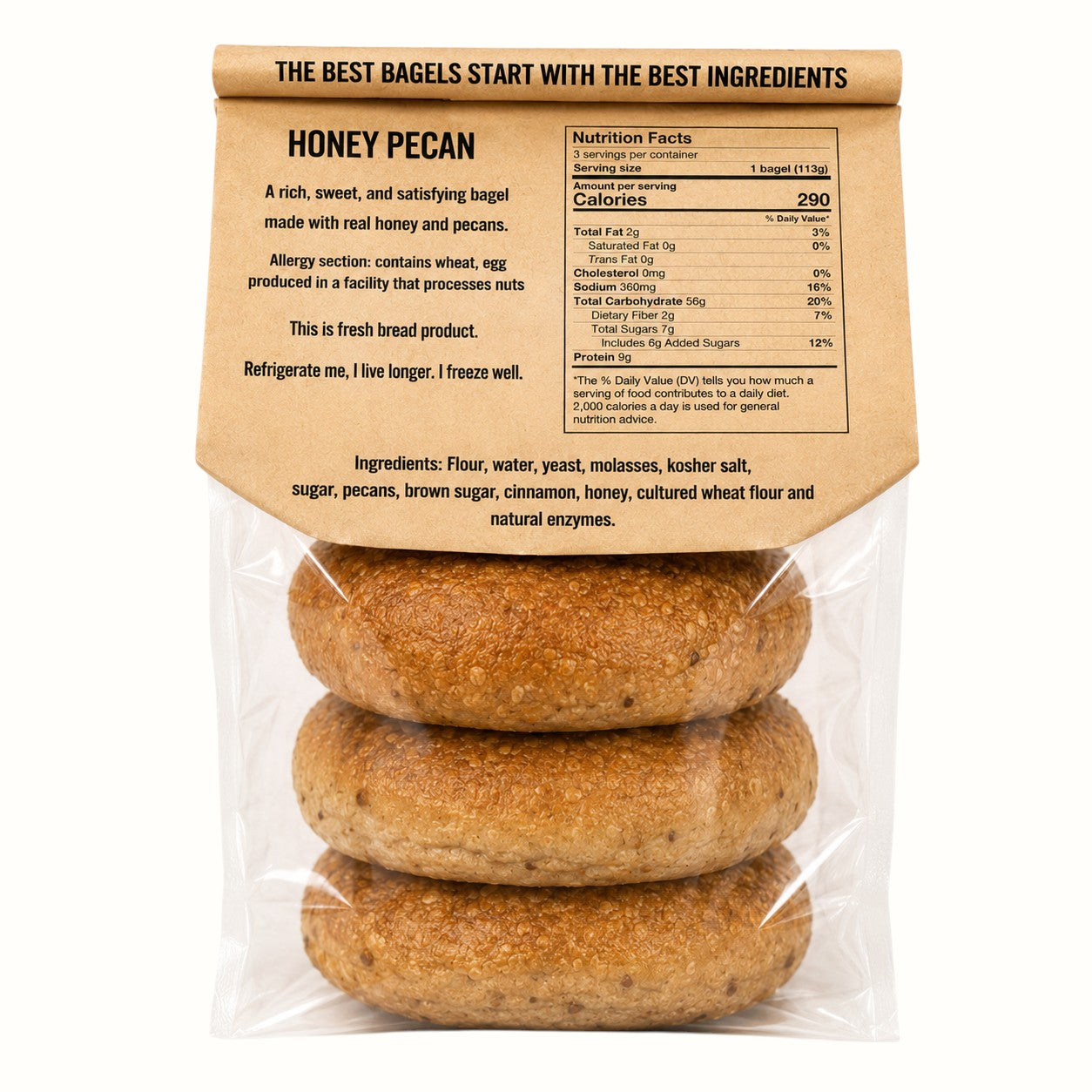 the bayou bagel company / honey pecan bagels