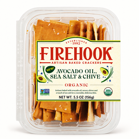 firehook / avocado oil, sea salt & chive artisan crackers 5.5oz (va)