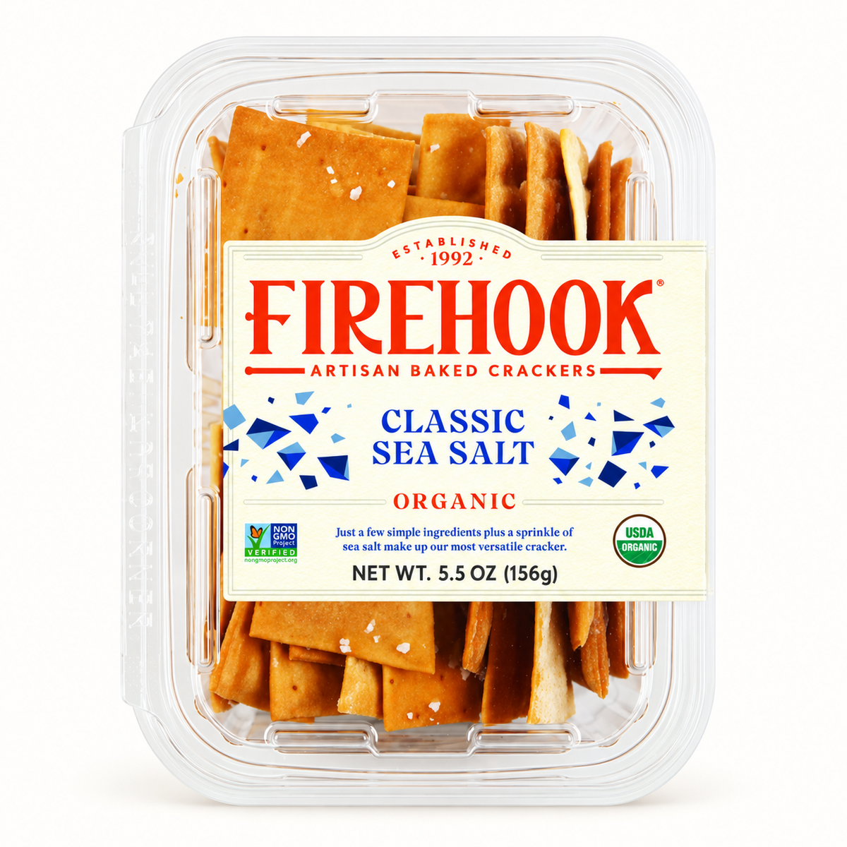 firehook / organic classic sea salt artisan crackers 5.5oz (va)