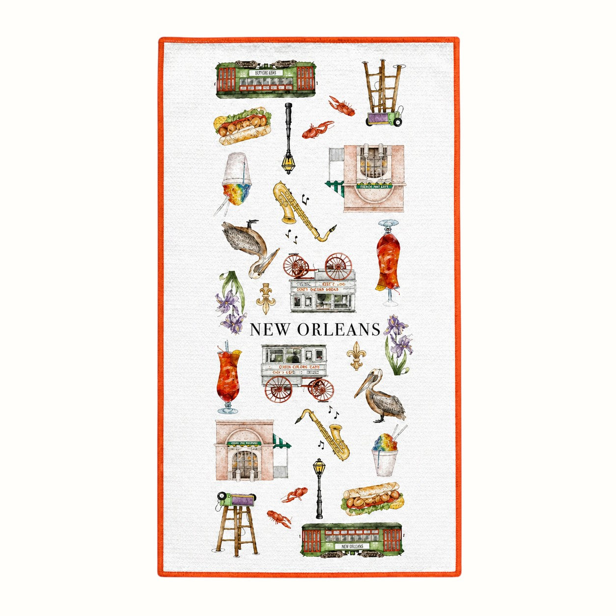 nola tawk / new orleans icons kitchen towel