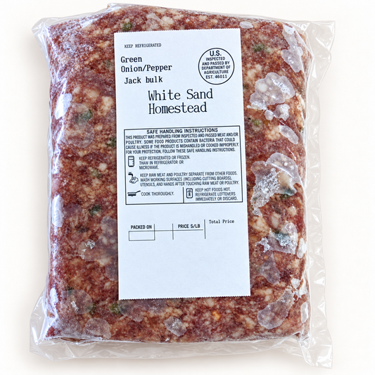 whitesand homestead permaculture farm / green onion & pepperjack 1lb