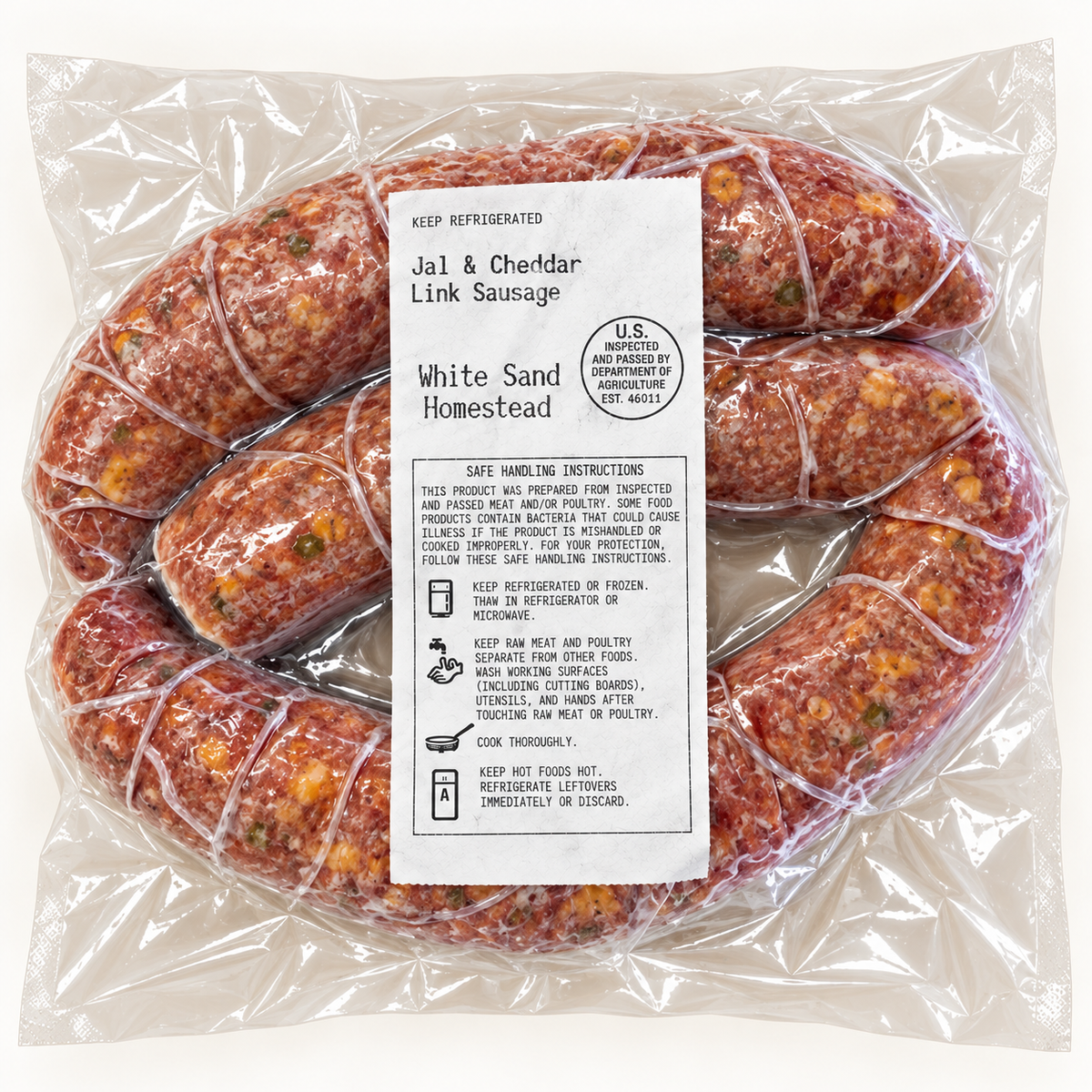 whitesand homestead permaculture farm / green onion & pepper jack sausage ~1lb