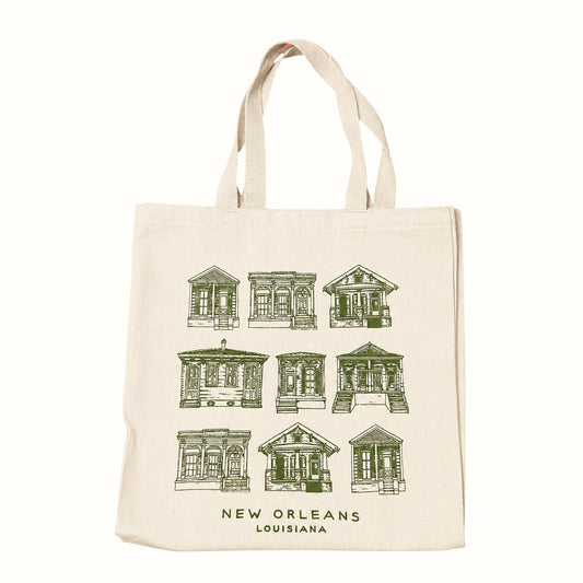 statement goods / new orleans homes tote bag