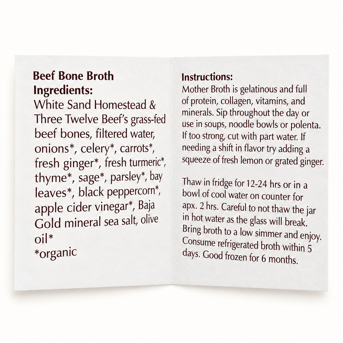 mother broth / local beef bone broth 24oz