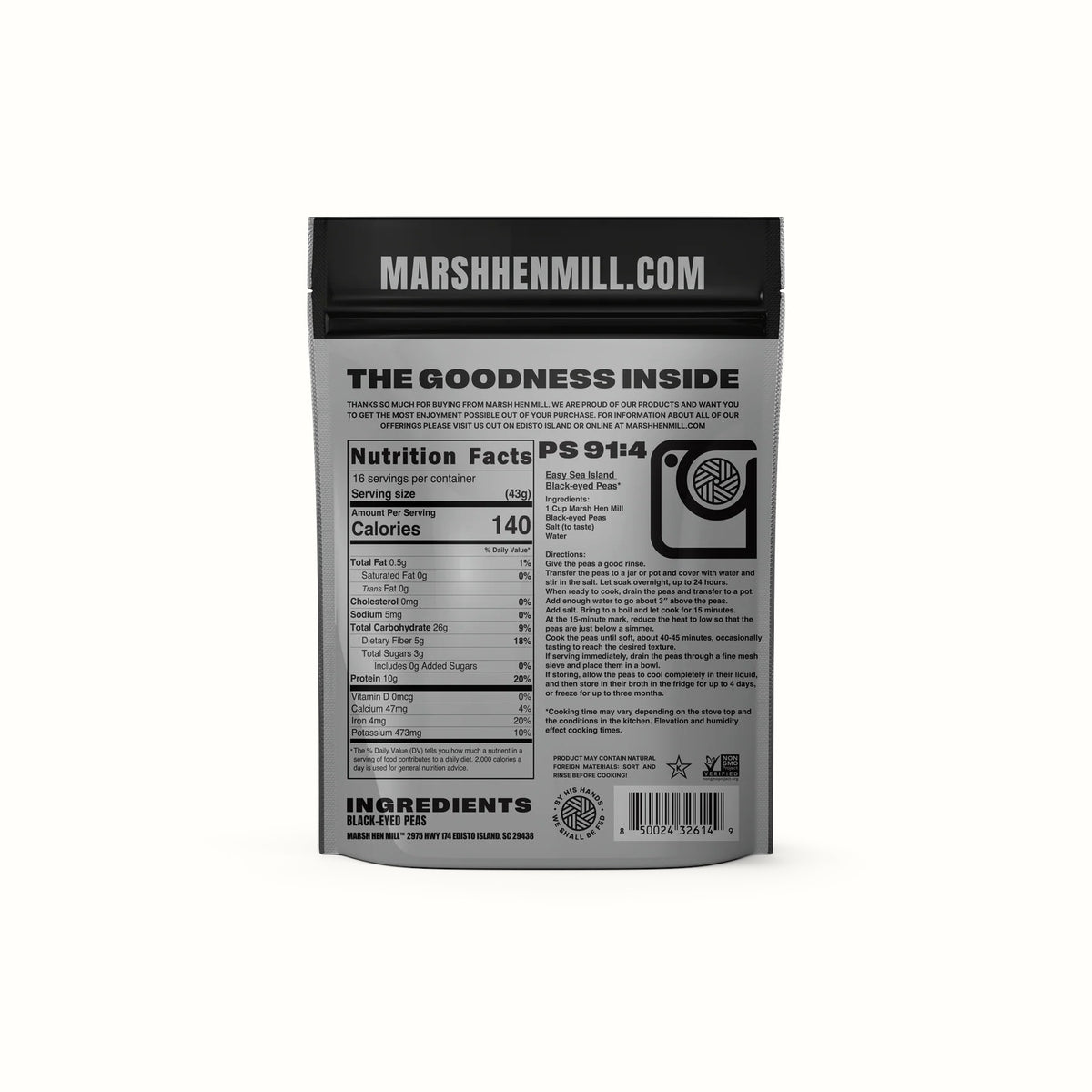 marsh hen mill / black eyed peas 1.5lb (sc)