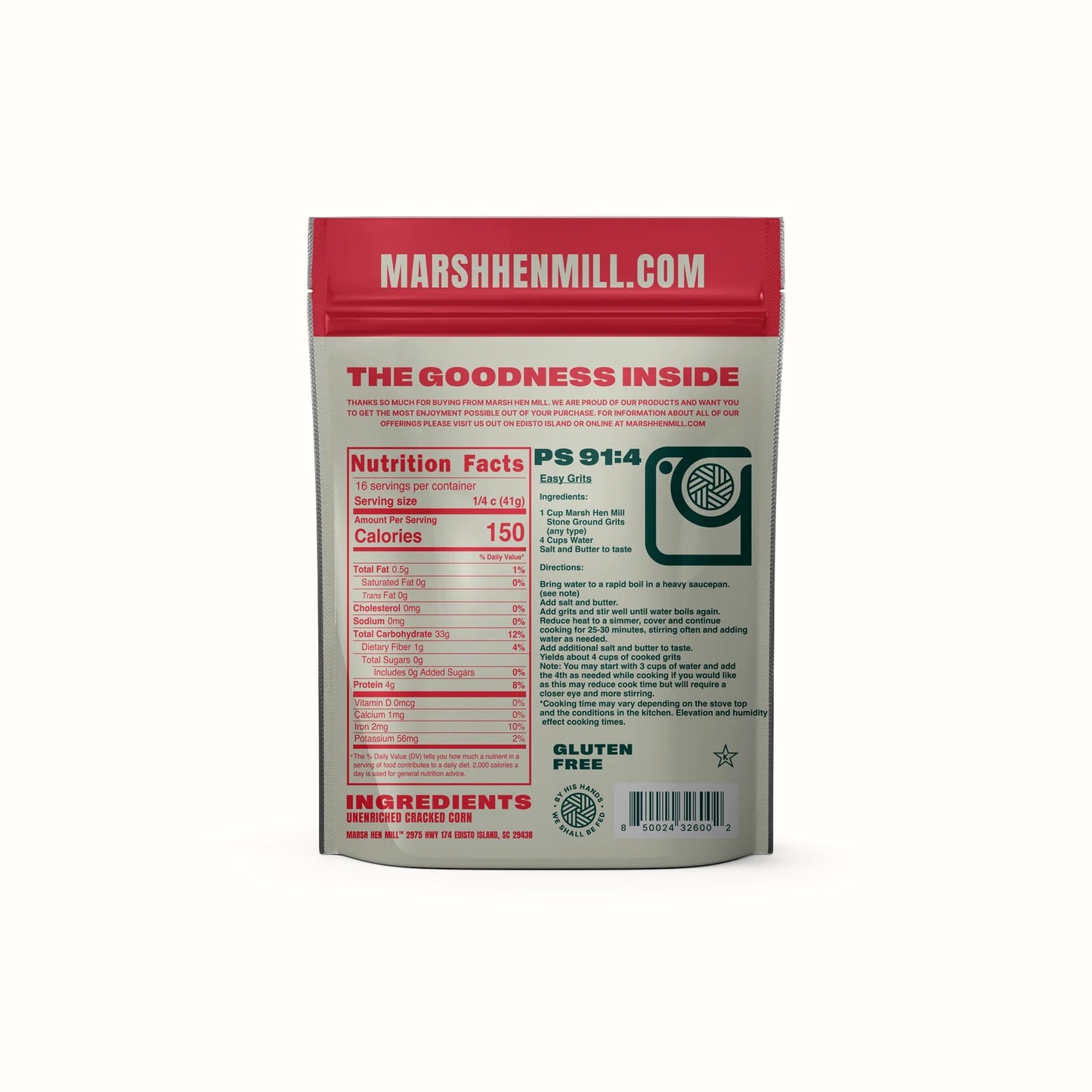 marsh hen mill / white grits 1.5lb (sc)