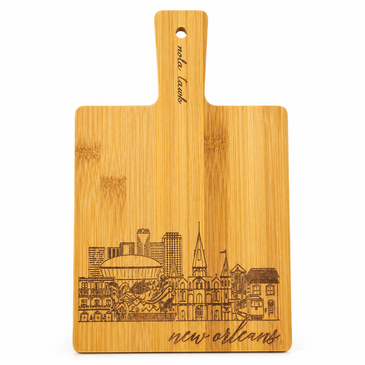 Nola Tawk / New Orleans Skyline Bamboo Cutting Board