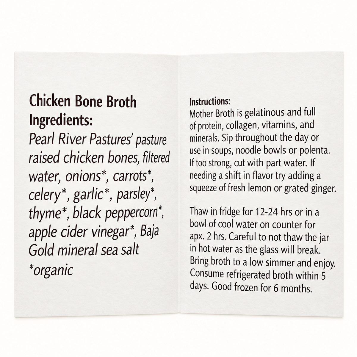mother broth / local chicken bone broth 24oz