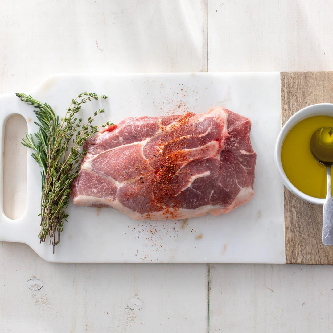 grass roots farmers co-op / pasture raised pork steak 1lb (ar)