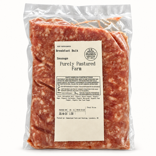 whitesand homestead permaculture farm / pork bulk breakfast sausage ~1lb