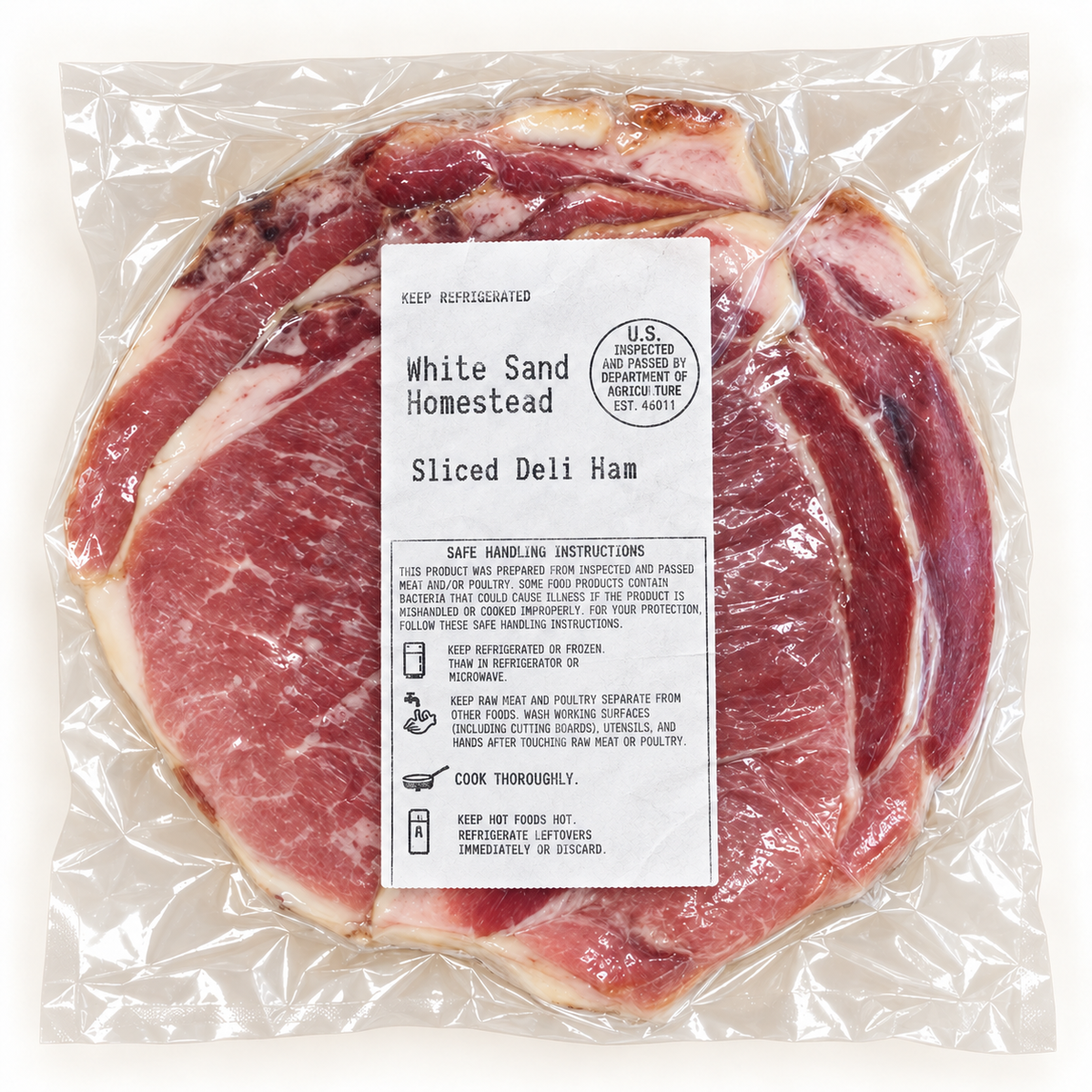 whitesand homestead permaculture farm / deli style ham ~1lb