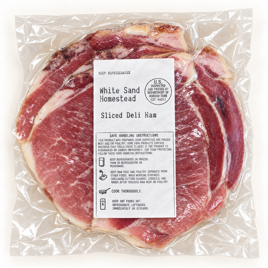 whitesand homestead permaculture farm / deli style ham ~1lb