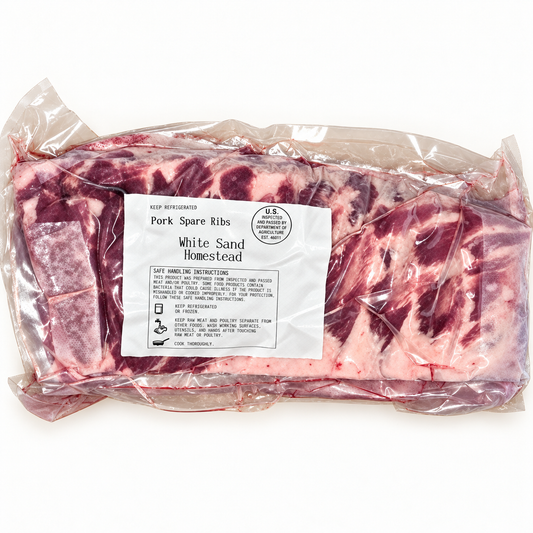 whitesand homestead permaculture farm / pork spare ribs ~2lb