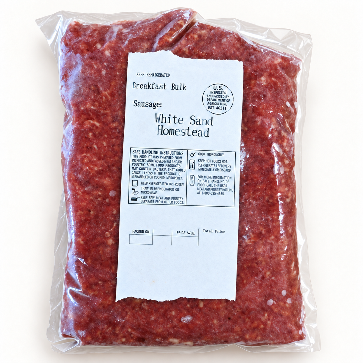whitesand homestead permaculture farm / pork bulk breakfast sausage ~1lb